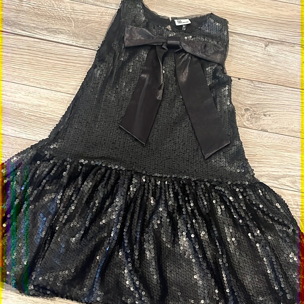 Tiny universe Black sequin bow tie dress